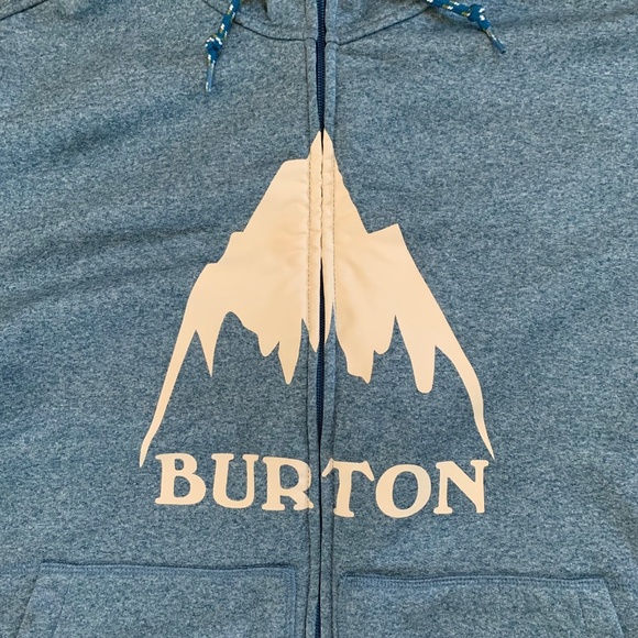 EUC Burton Heather Blue Mens Hoodie Sweatshirt Size Medium - Picture 2 of 6